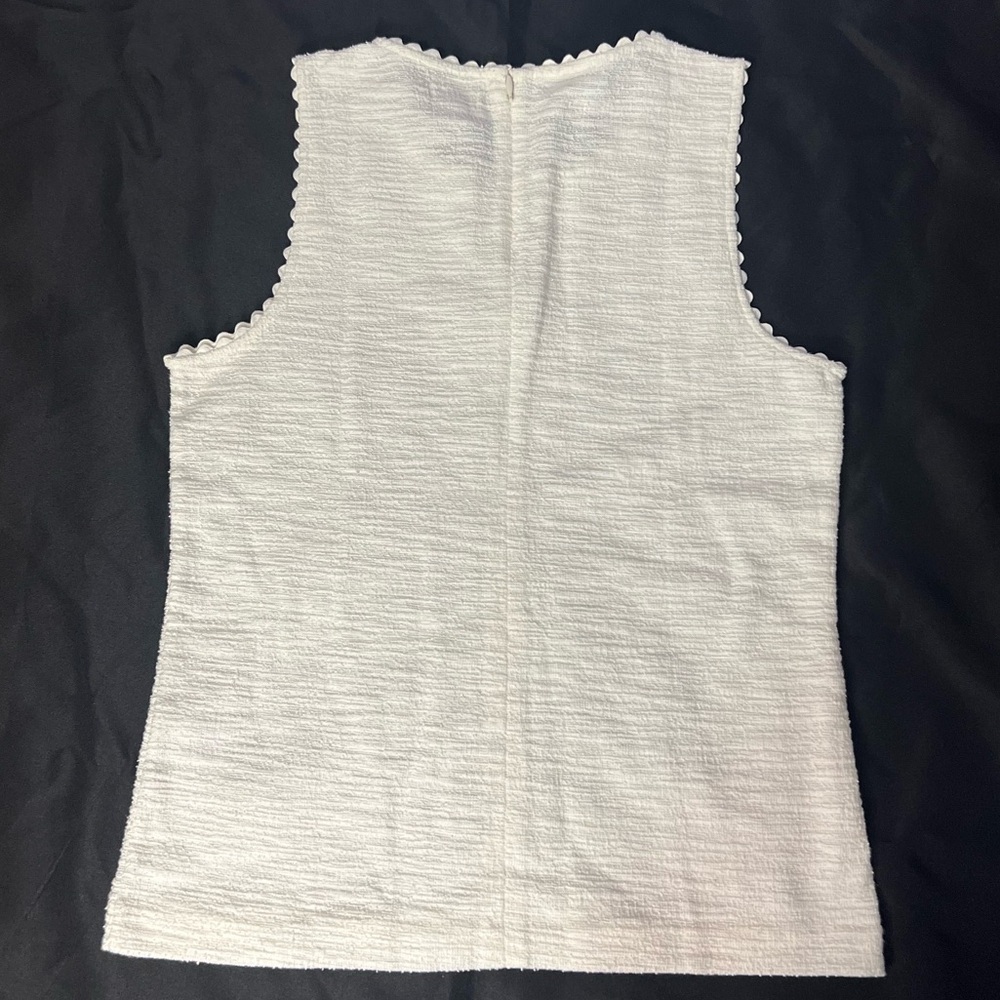 J. CREW White Textured Sleeveless Shell Top - Picture 2 of 6